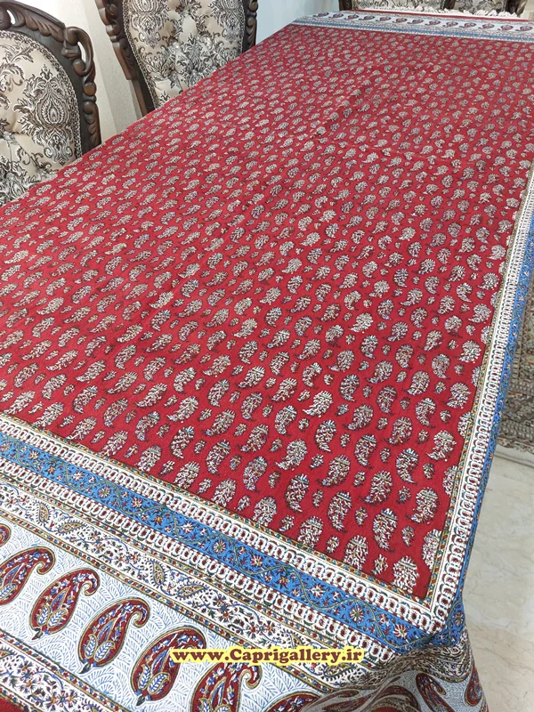 رومیزی قلمکاری 8نفره اعلا(صادراتی)طرحE06