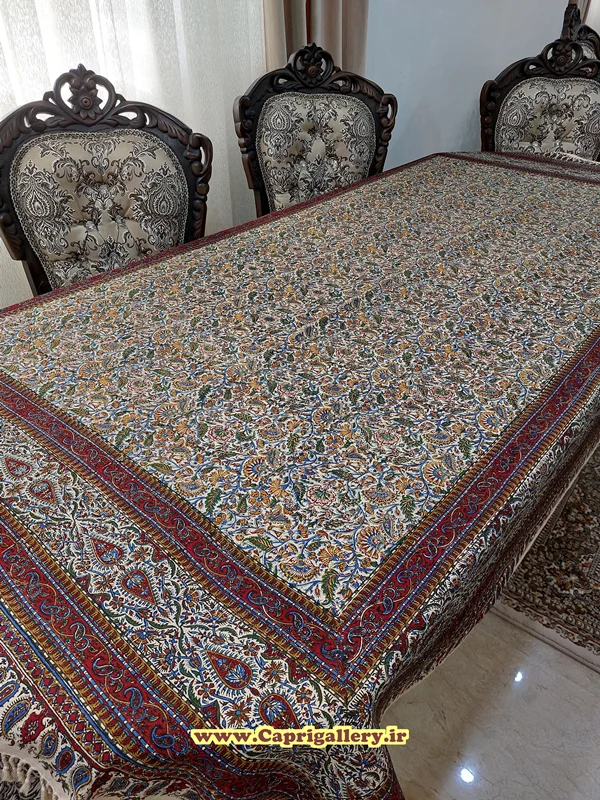 رومیزی قلمکاری 8نفره اعلا(صادراتی)طرحE05