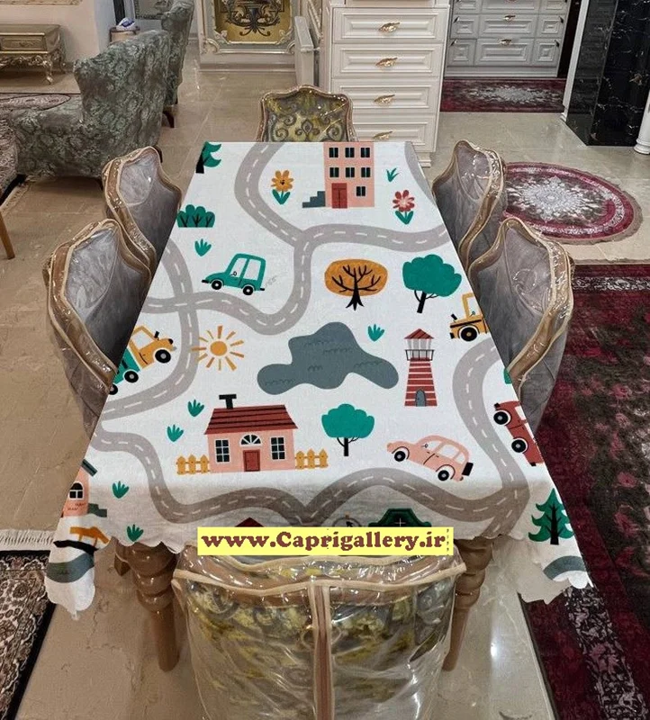 رومیزی مخمل چاپی کد20170