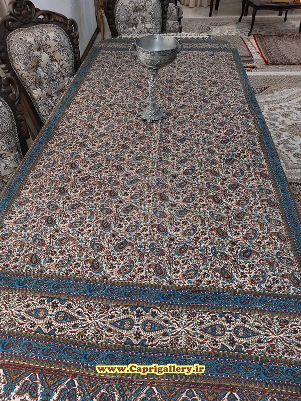 رومیزی قلمکاری 8نفره اعلا(صادراتی)طرحE04
