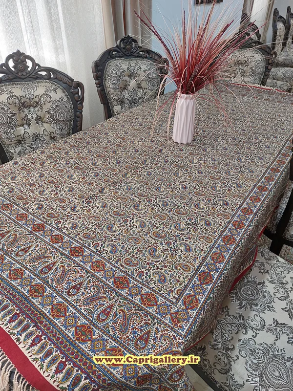 رومیزی قلمکاری 8نفره اعلا(صادراتی)طرحE01