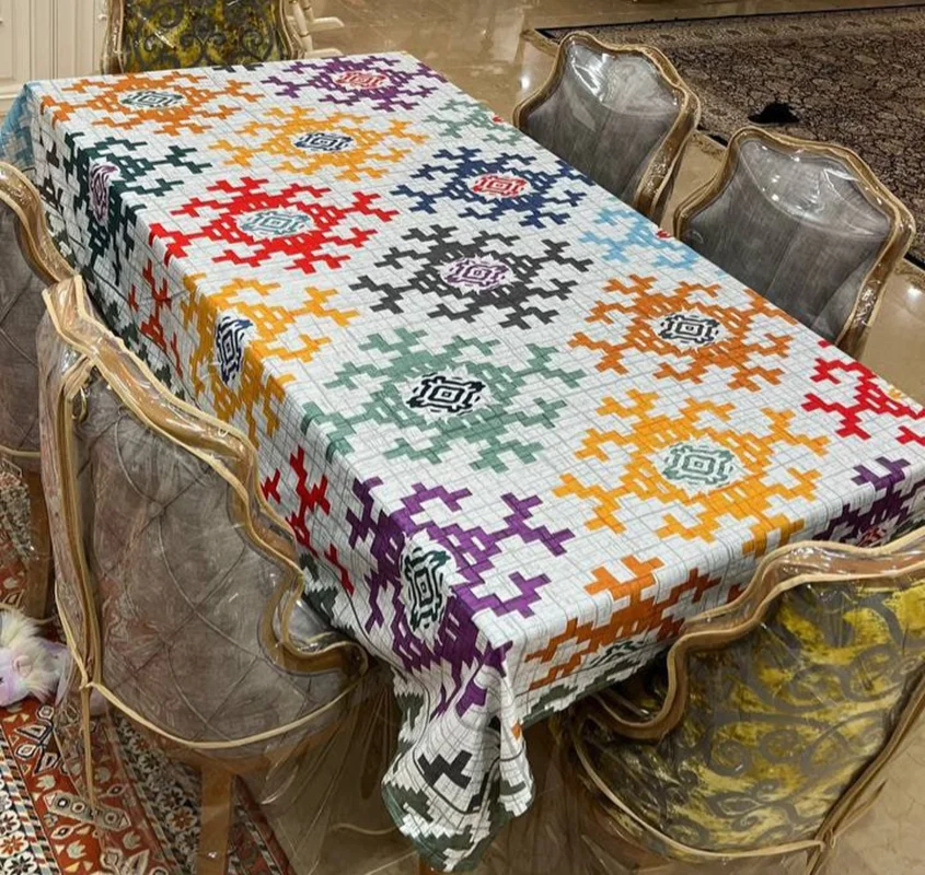 رومیزی مخمل چاپی کد 20008